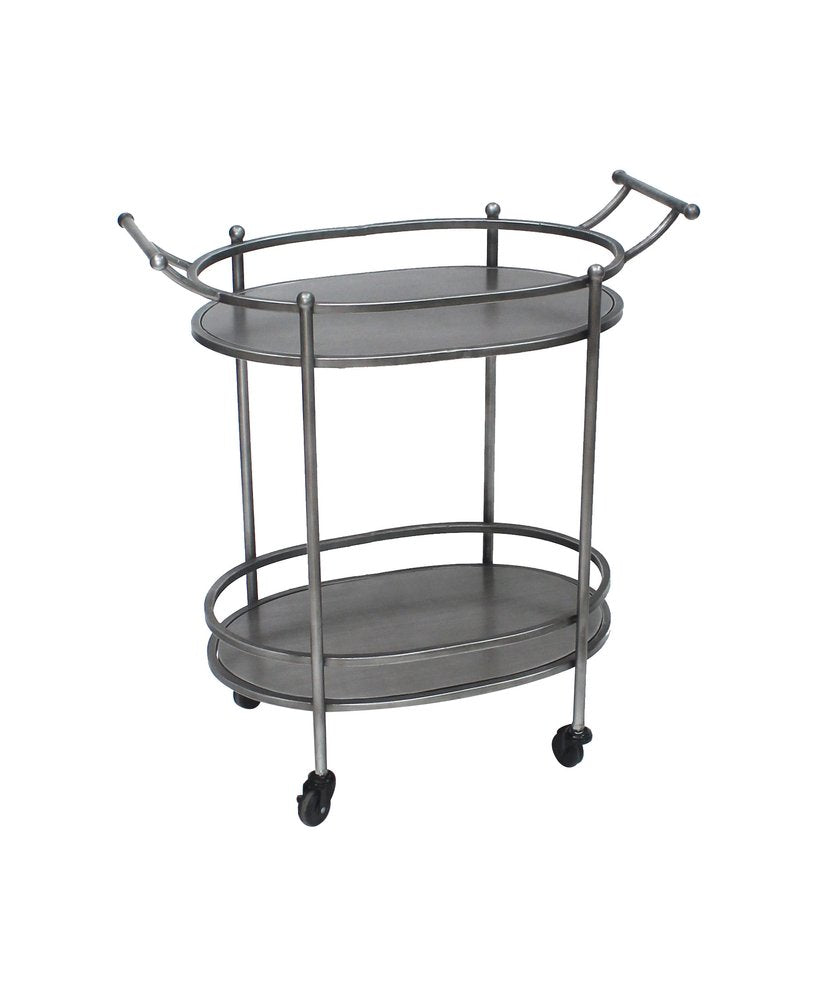 Bronze Antique Oval Service Cart - 15 X 28 X 31-inch
