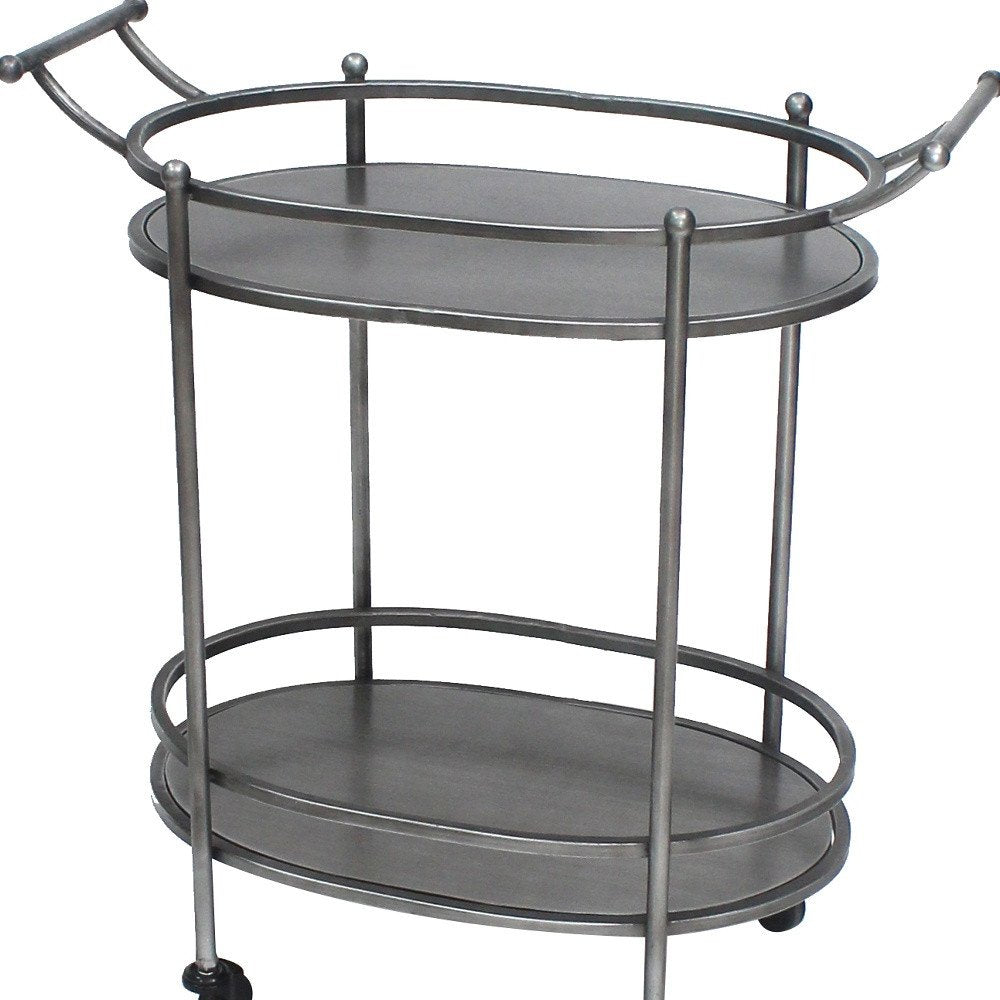 Bronze Antique Oval Service Cart - 15 X 28 X 31-inch