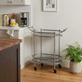 Bronze Antique Oval Service Cart - 15 X 28 X 31-inch