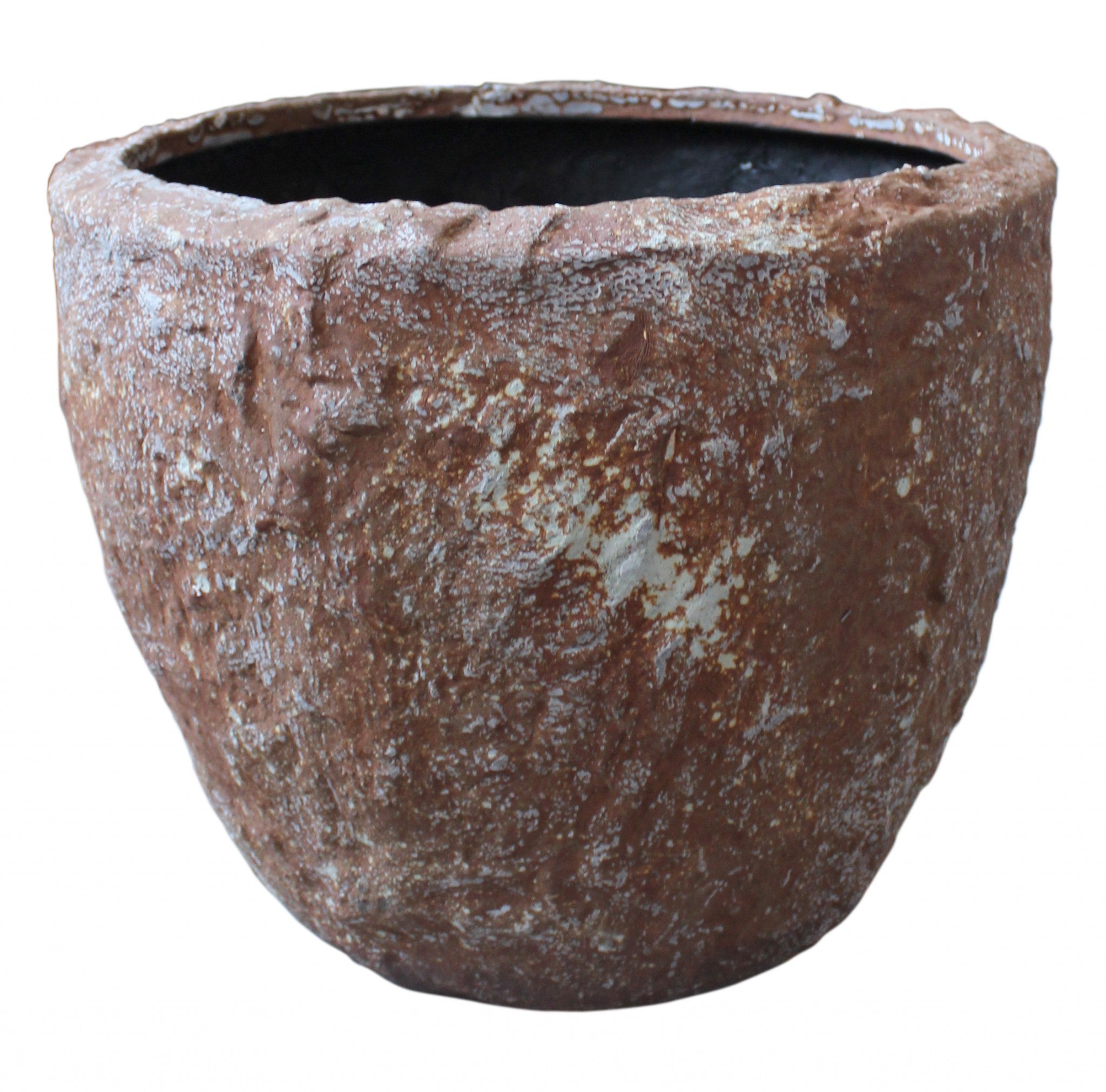 Set of Three 21 Brown Stone Indoor Outdoor Round Pot Planter