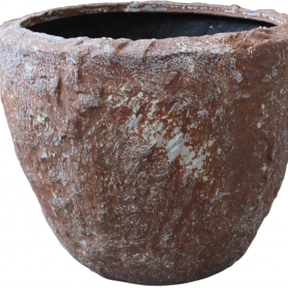 Set of Three 21 Brown Stone Indoor Outdoor Round Pot Planter