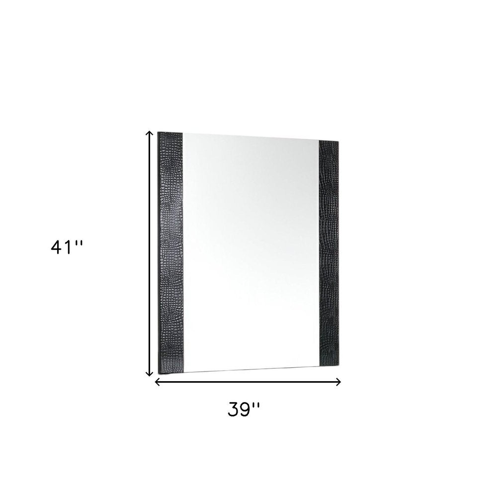 Beige Wood Framed Mounted Dresser Mirror - 41-inch