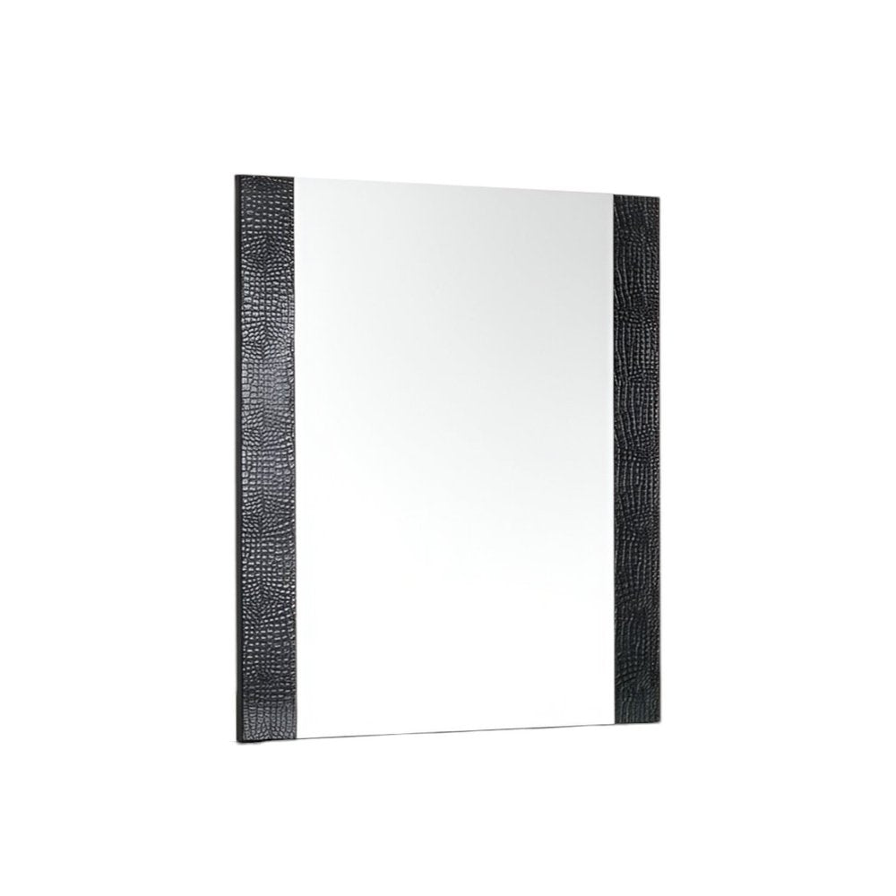 Beige Wood Framed Mounted Dresser Mirror - 41-inch