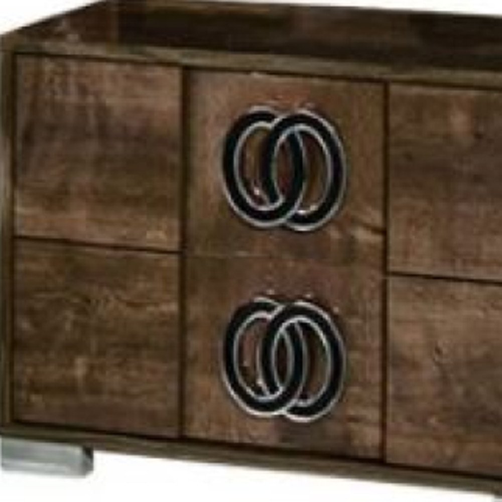 Walnut Wood Nightstand - 20-inch