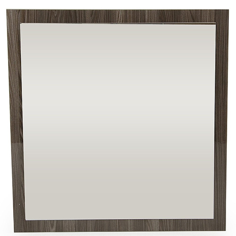 Gray Square Wood Framed Accent Mirror - 41-inch