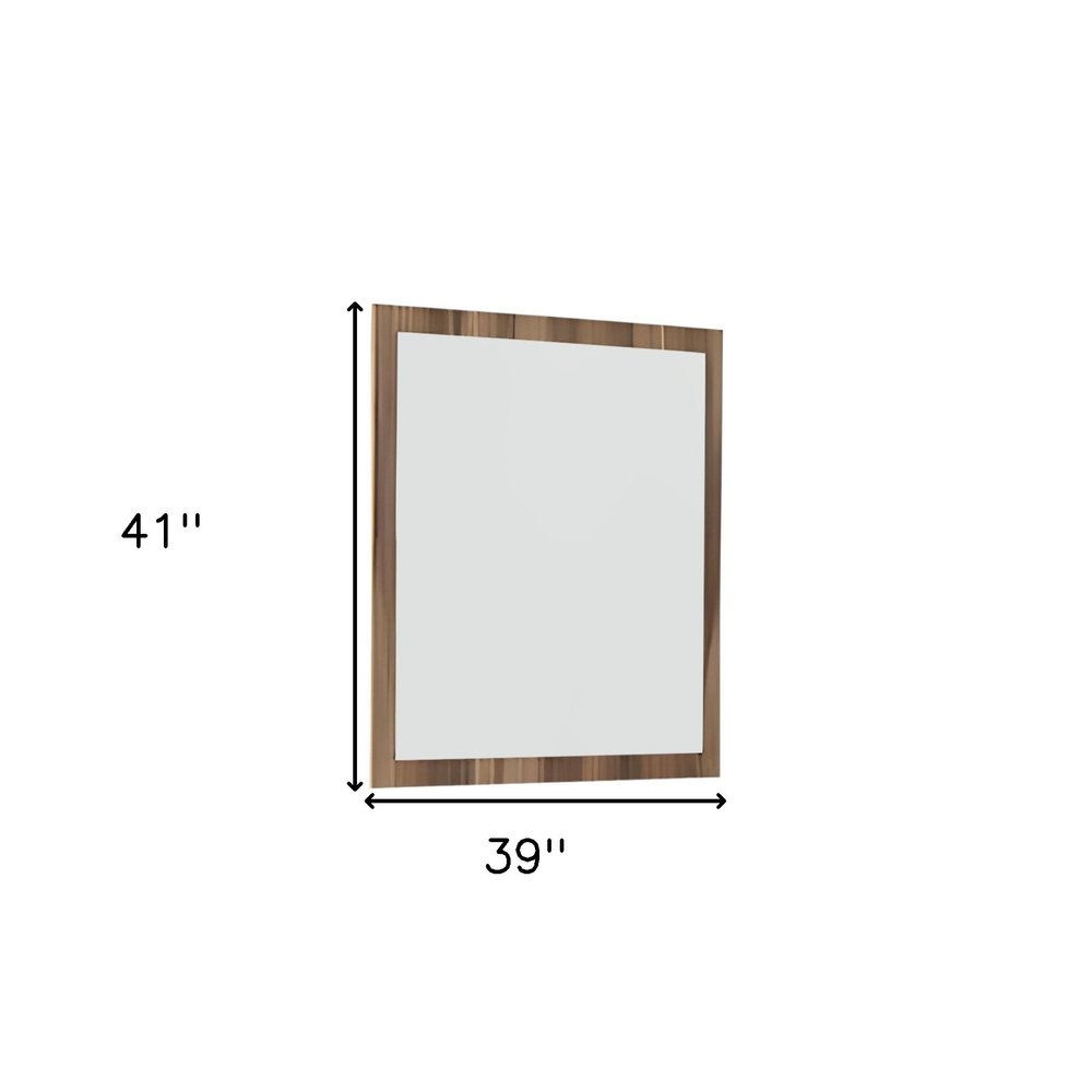Natural Wood Framed Accent Mirror - 41-inch