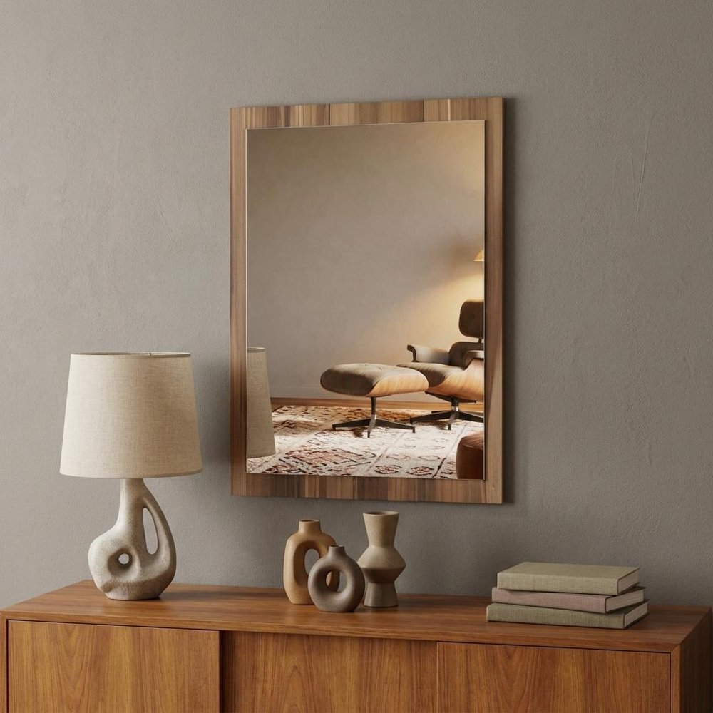 Natural Wood Framed Accent Mirror - 41-inch