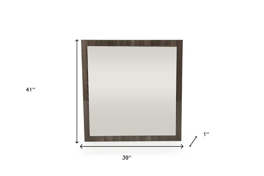 Gray Square Framed Mounted Accent Mirror - 41-inch