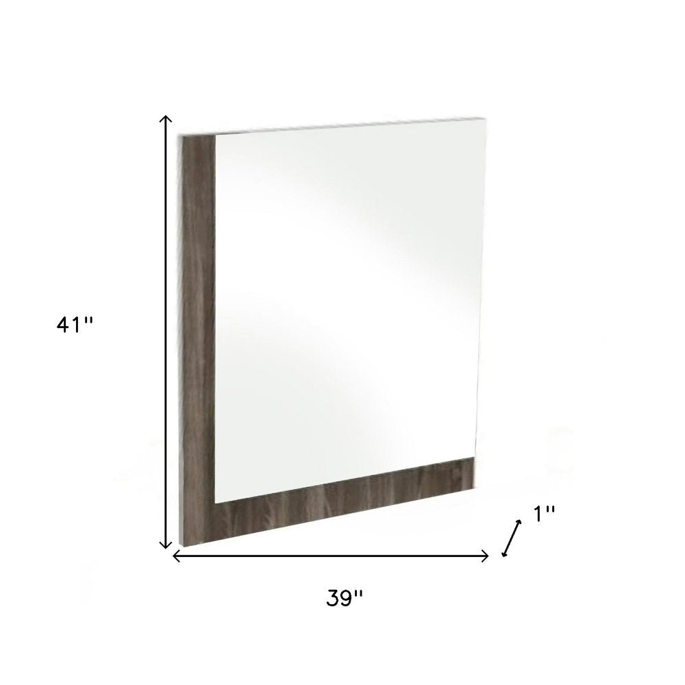 Ebony Wood Framed Mounted Dresser Mirror - 41-inch