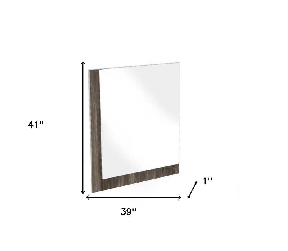 Ebony Wood Framed Mounted Dresser Mirror - 41-inch