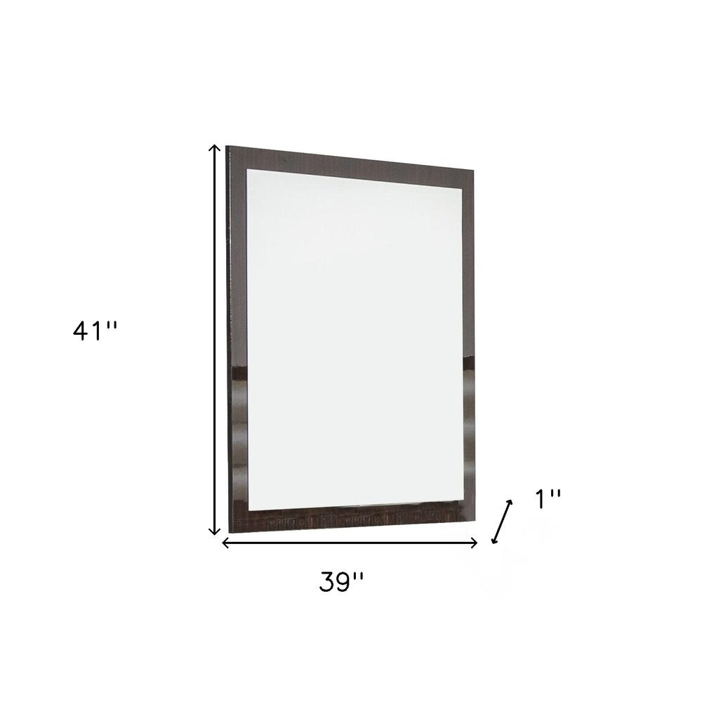 Ebony Wood Framed Mounted Dresser Mirror - 41-inch