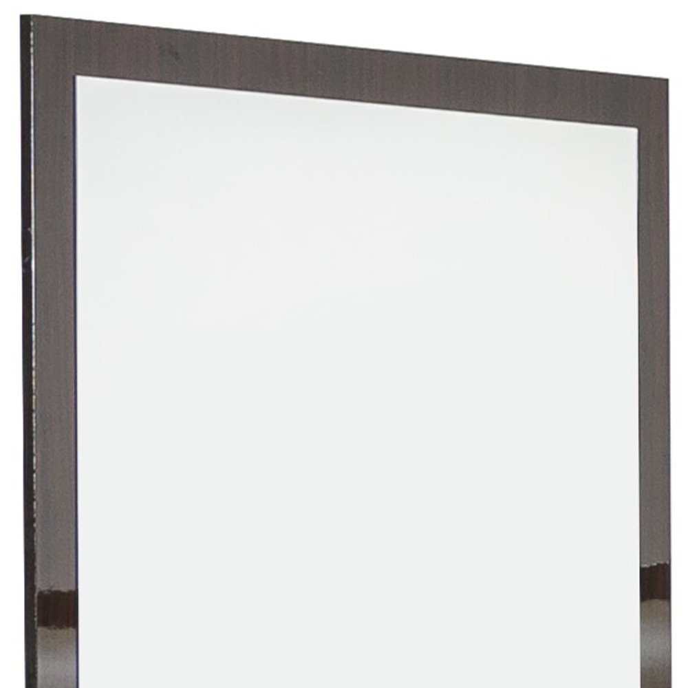 Ebony Wood Framed Mounted Dresser Mirror - 41-inch