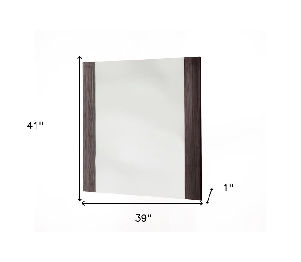 Gray Framed Mounted Accent Mirror - 41-inch