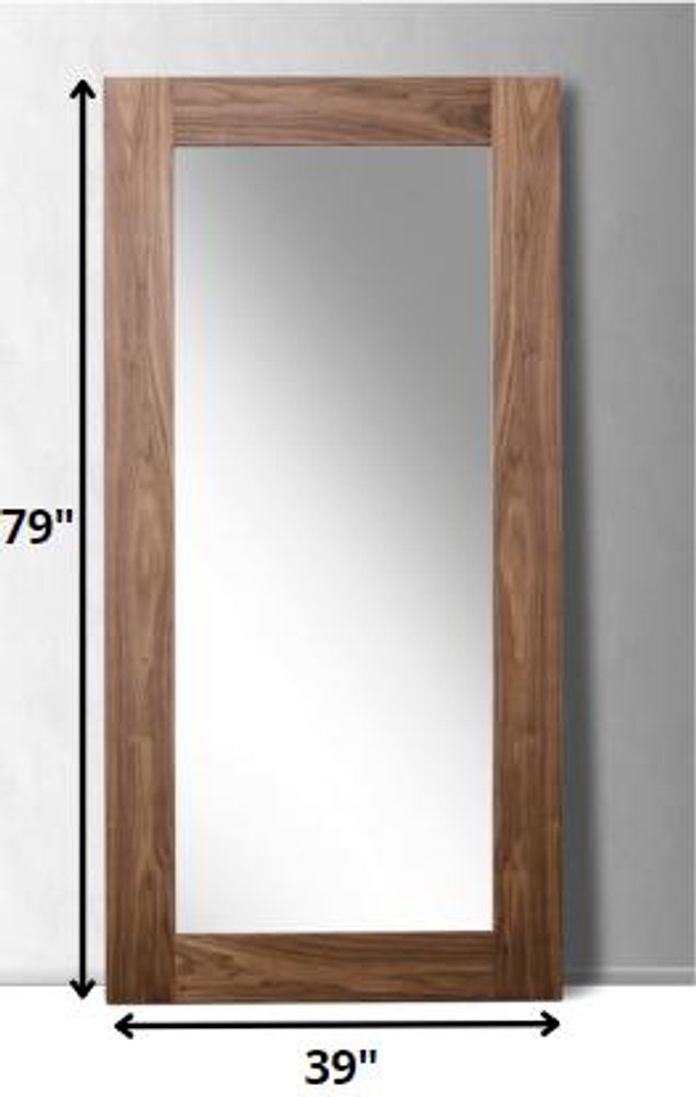 Brown Framed Leaning Full Length Hanging Mirror - 79-inch