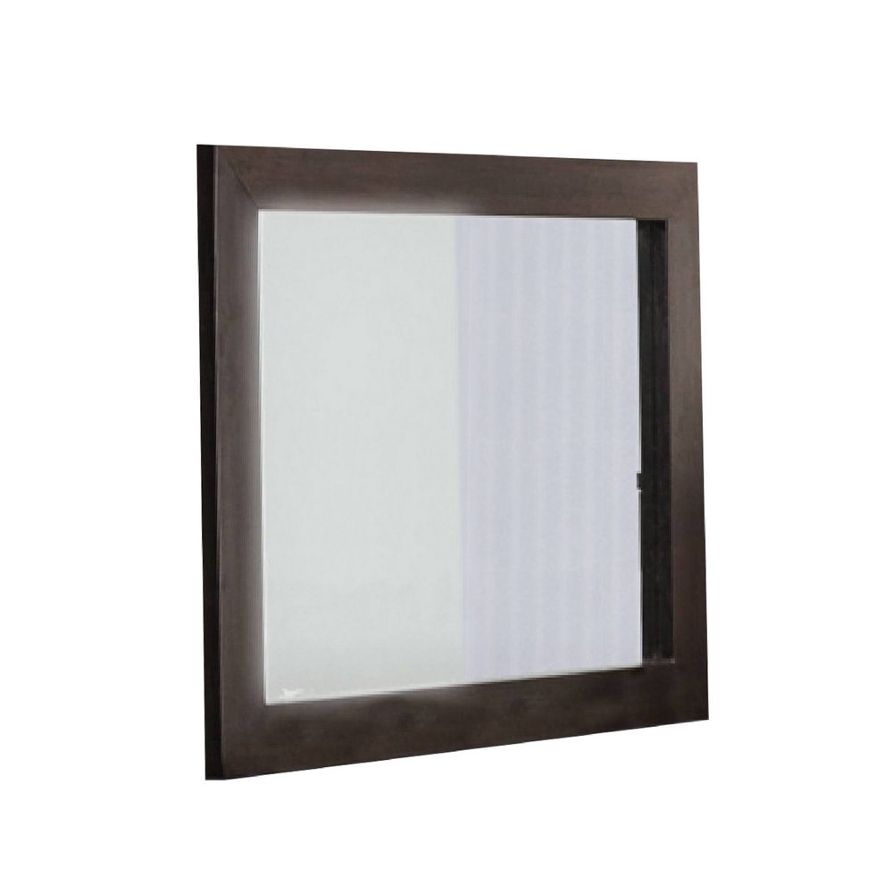 Ebony Square Wood Framed Dresser Mirror - 39-inch