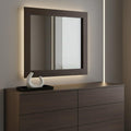 Ebony Square Wood Framed Dresser Mirror - 39-inch
