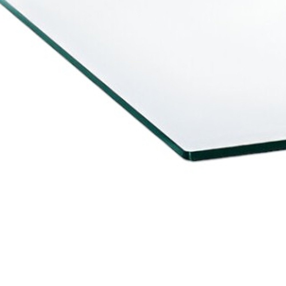 Clear and Silver Glass and Steel Cross Legs Coffee Table - 47-inch