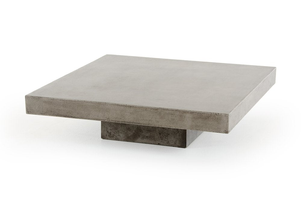 Gray and Dark Gray Concrete Square Block Coffee Table - 43-inch