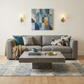 Gray and Dark Gray Concrete Square Block Coffee Table - 43-inch