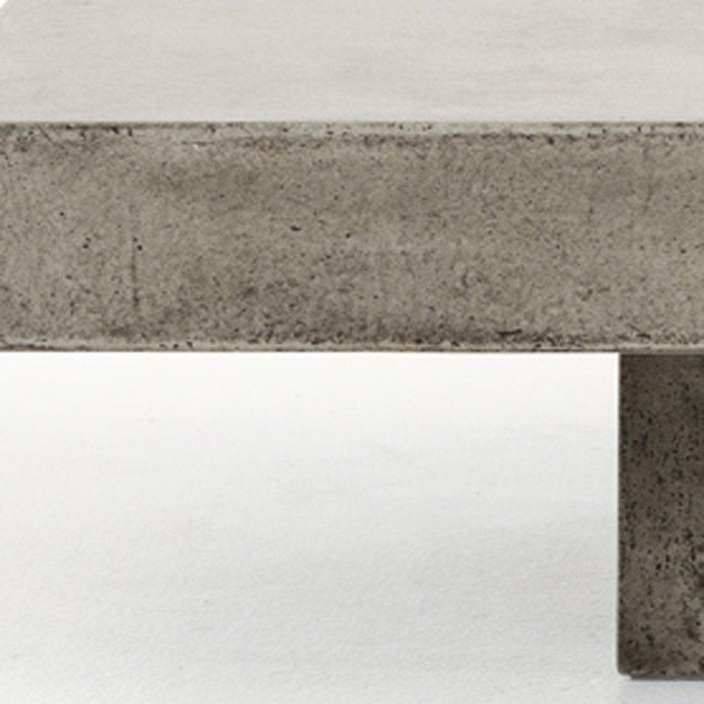 Gray and Dark Gray Concrete Square Block Coffee Table - 43-inch