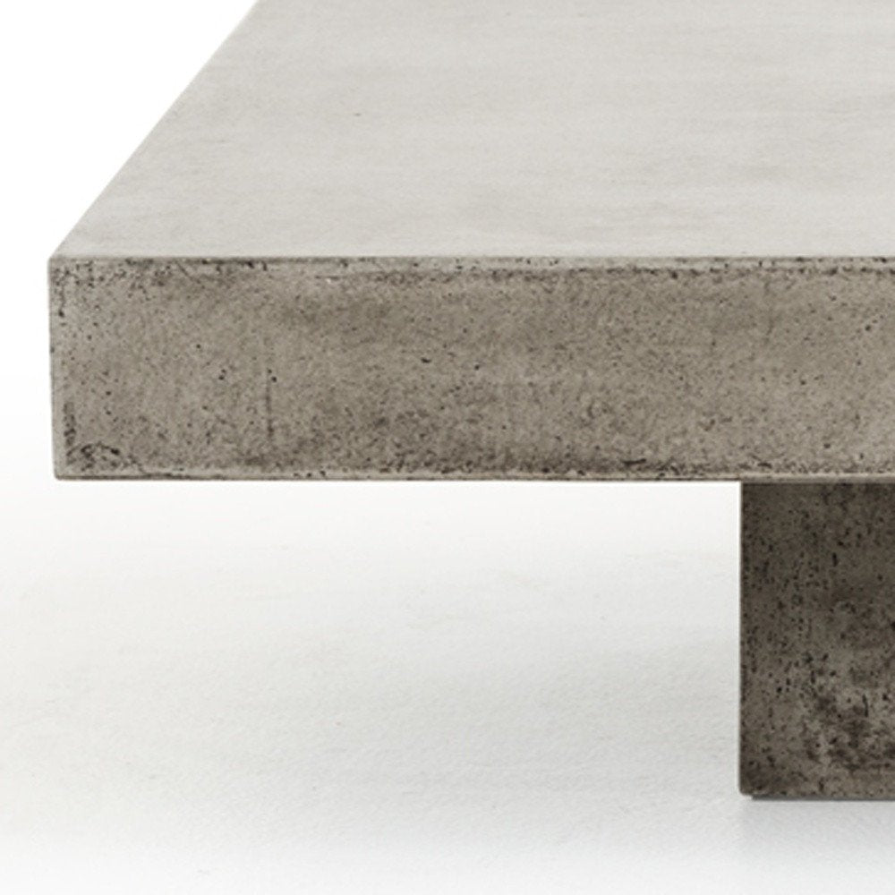 Gray and Dark Gray Concrete Square Block Coffee Table - 43-inch