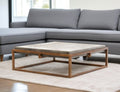 Dark Gray and Rust Concrete and Iron Square Abstract Coffee Table