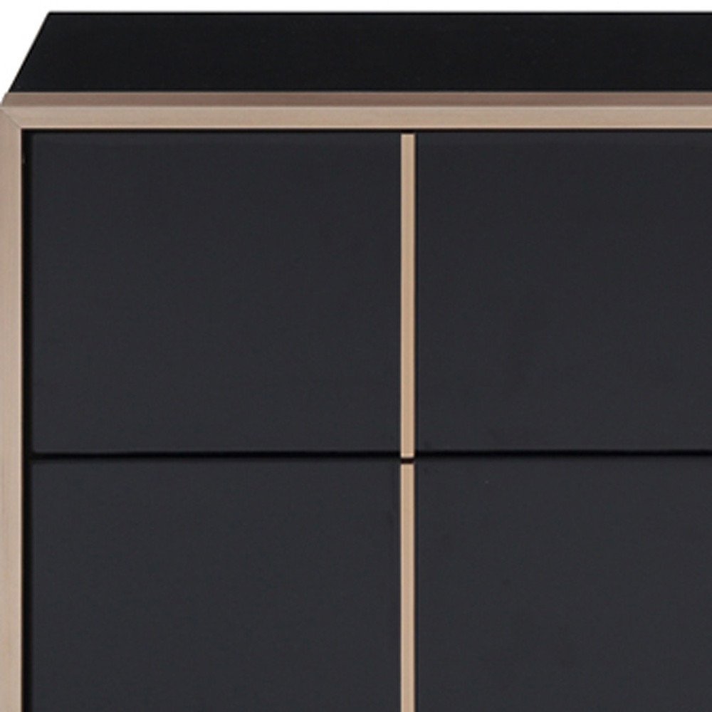Black Wood Two Drawer Nightstand - 20-inch