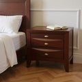 Espresso Three Drawers Solid Wood Nightstand - 25-inch