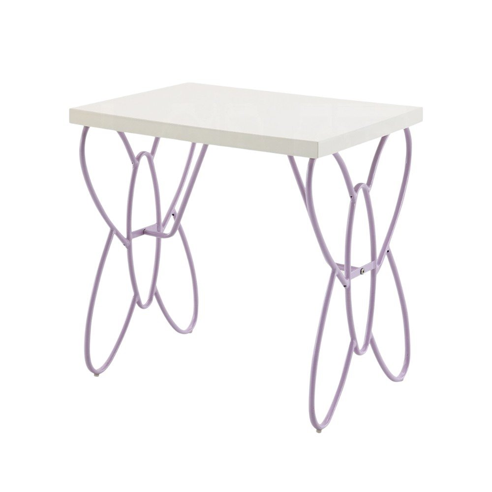 Lilac Steel and Wood Nightstand - 22-inch
