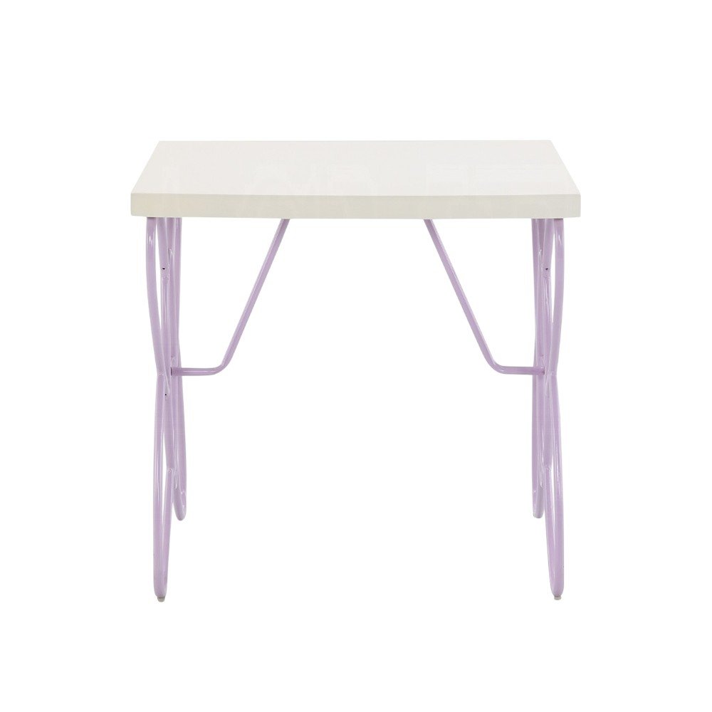 Lilac Steel and Wood Nightstand - 22-inch
