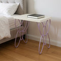 Lilac Steel and Wood Nightstand - 22-inch