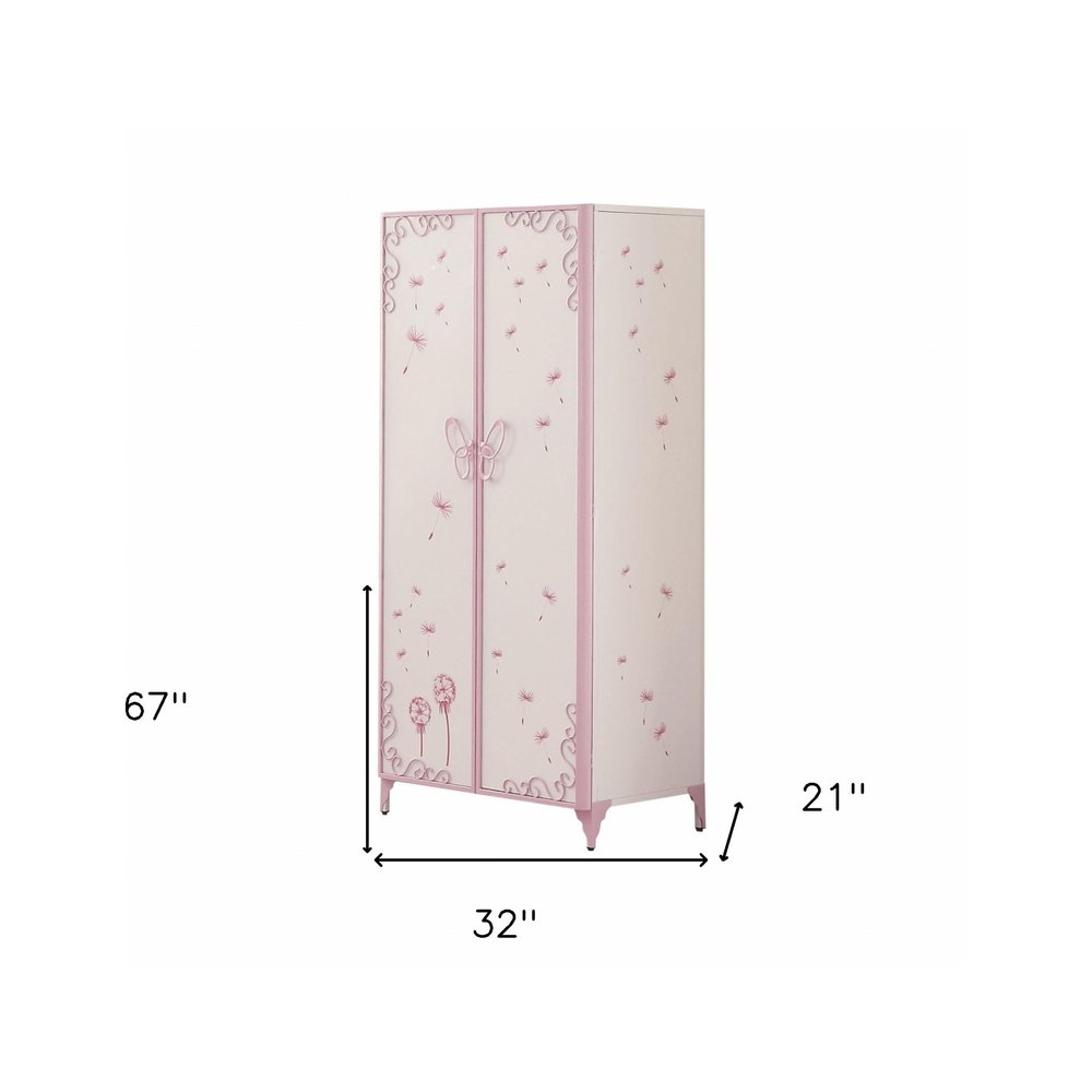 Purple and White Metal Dresser - 32-inch