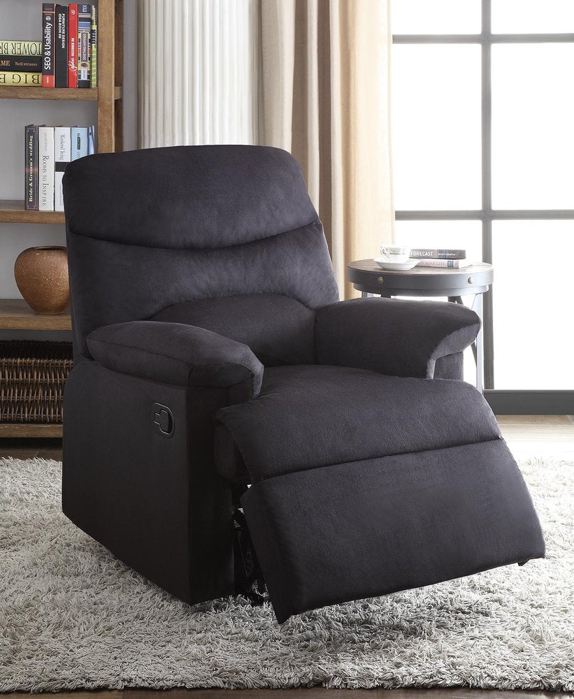Black Microfiber Manual Recliner - 35-inch
