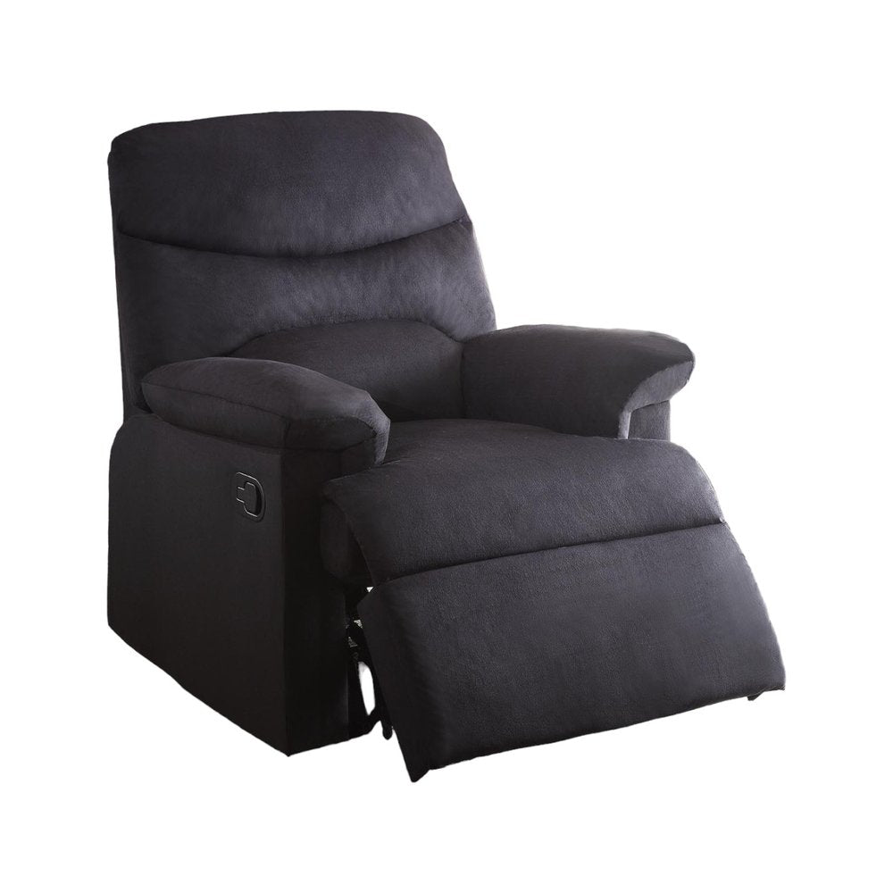 Black Microfiber Manual Recliner - 35-inch