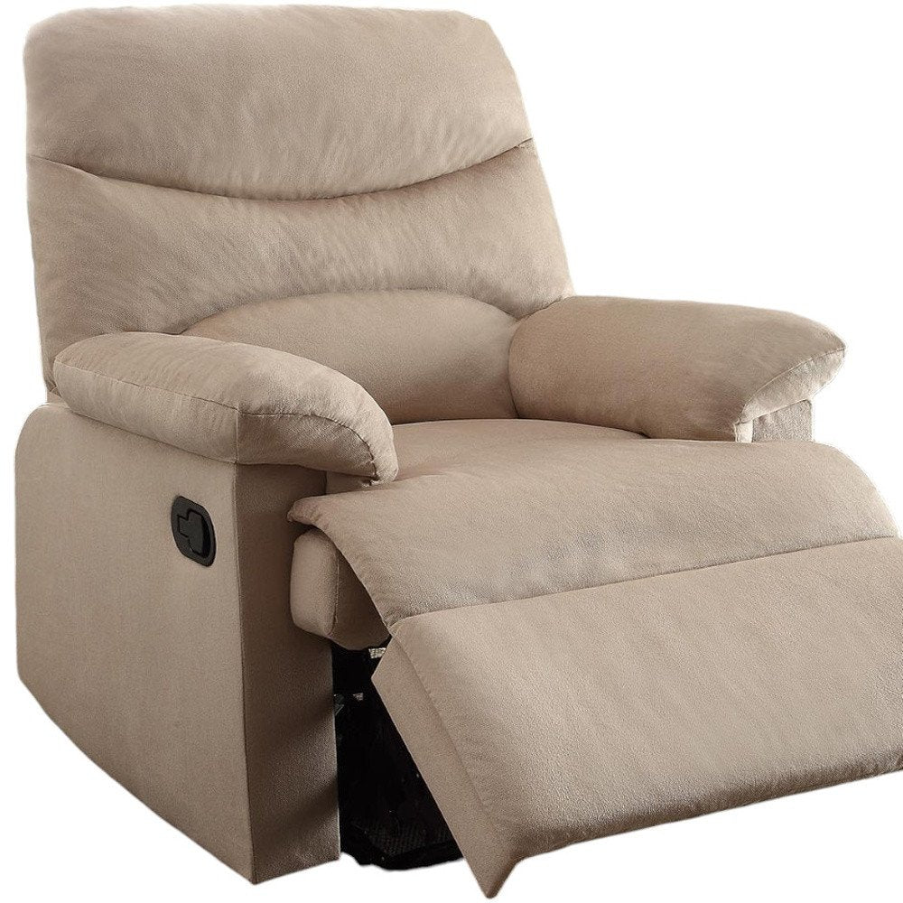 Light Brown Microfiber Manual Recliner - 35-inch
