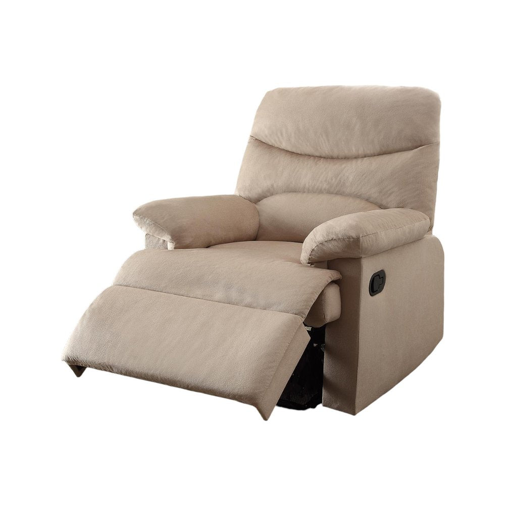Light Brown Microfiber Manual Recliner - 35-inch