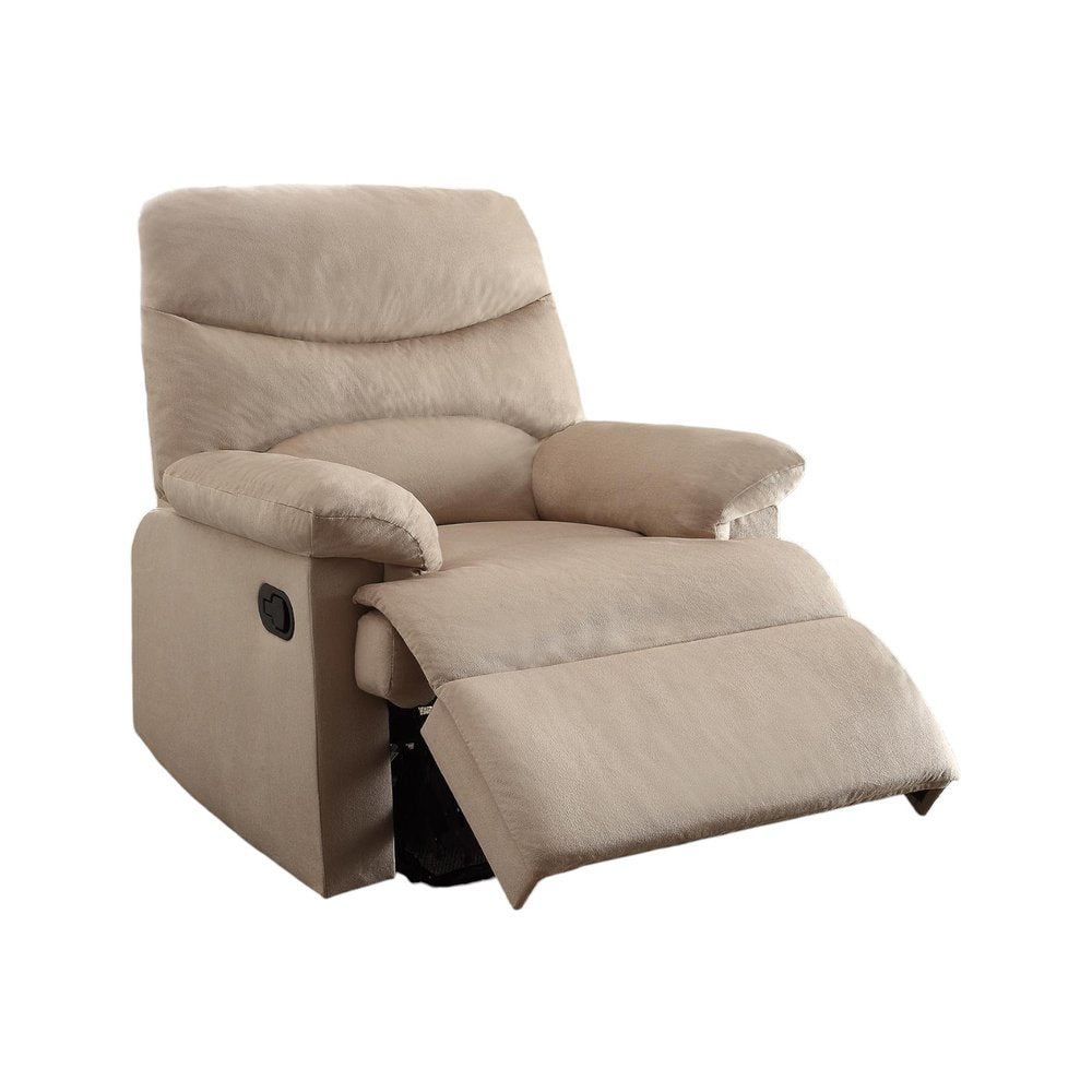 Light Brown Microfiber Manual Recliner - 35-inch