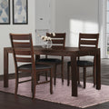 Set of Two Black and Dark Brown Upholstered Faux Leather Slat Back Dining Side Chairs