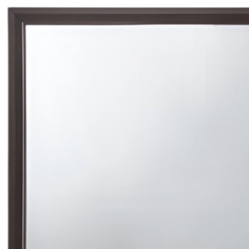 Espresso Wood Mounted Dresser Mirror - 35-inch