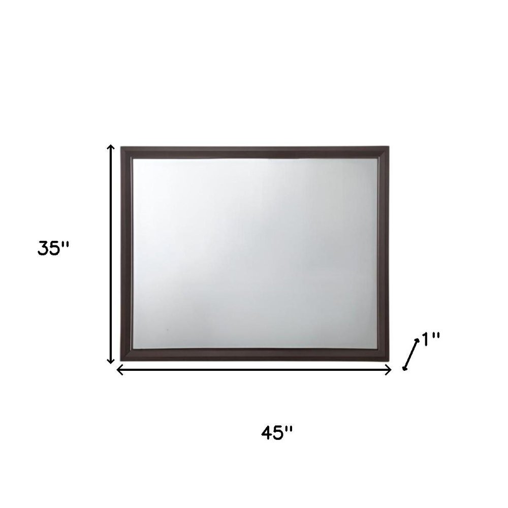 Espresso Wood Mounted Dresser Mirror - 35-inch