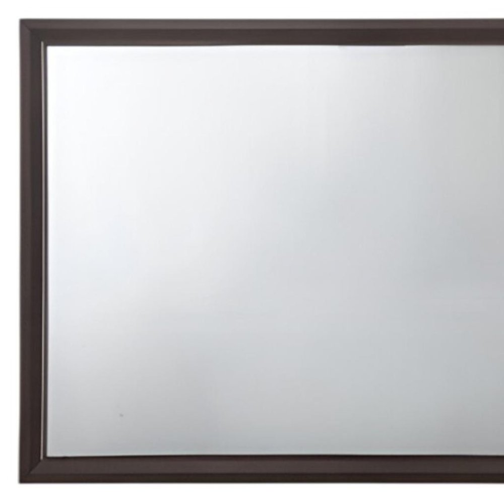 Espresso Wood Mounted Dresser Mirror - 35-inch