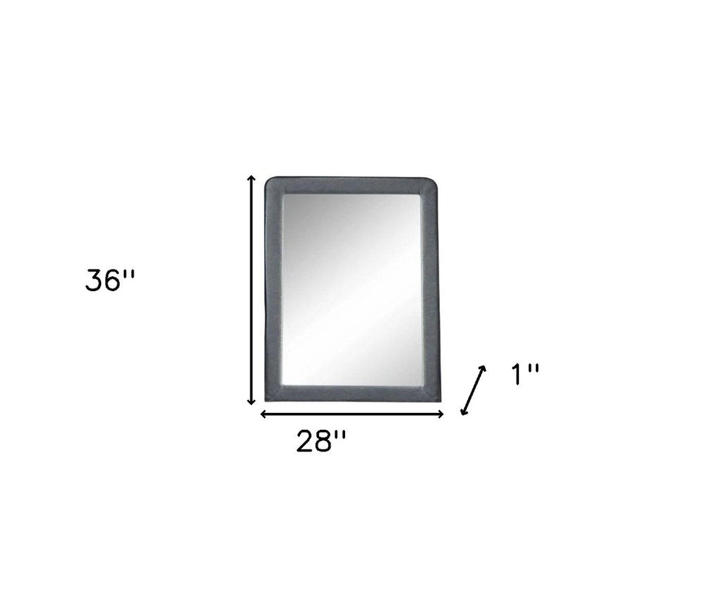 Light Gray Framed Mirror - 36-inch