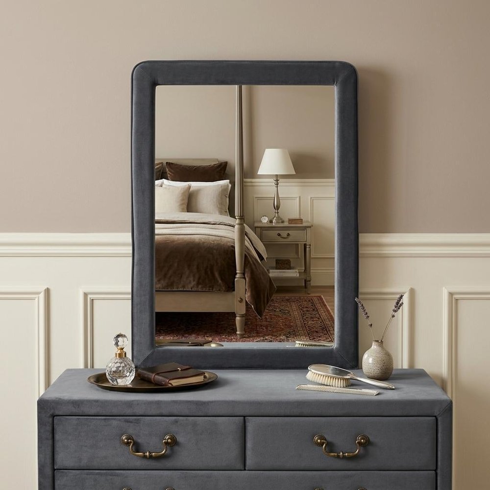 Light Gray Framed Mirror - 36-inch