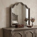 Gray Solid Wood Arch Dresser Mount Framed Mirror - 40-inch