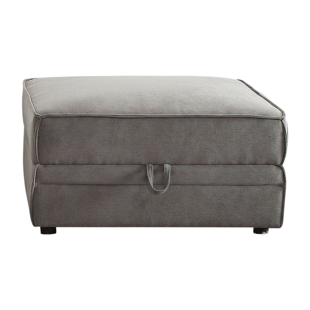 Gray Velvet Storage Ottoman - 30-inch Ottomans