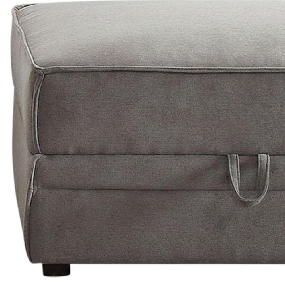 Gray Velvet Storage Ottoman - 30-inch Ottomans