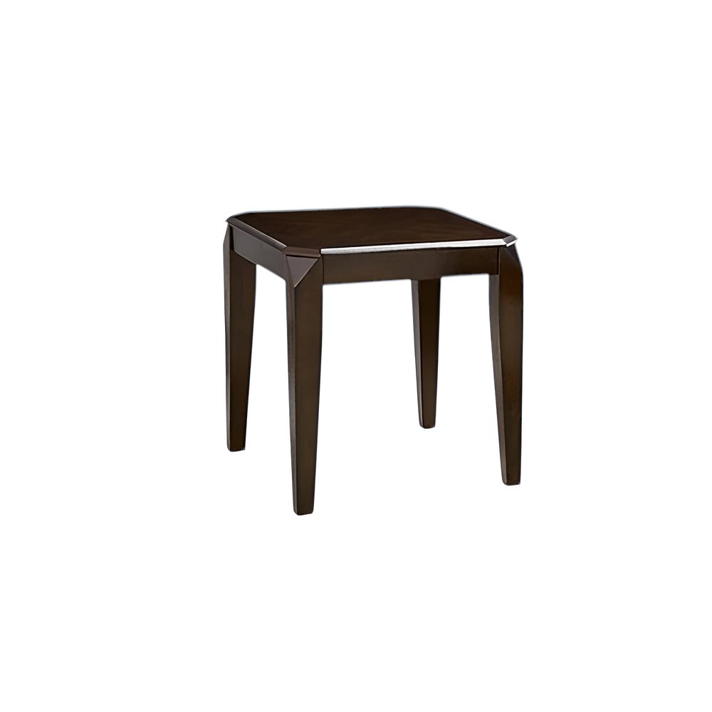 Dark Brown Solid Wood Coffee Table with Shelf