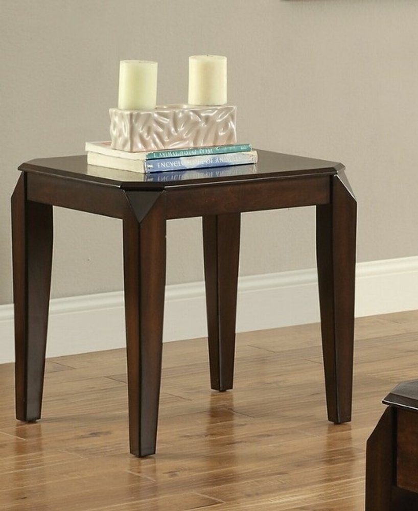 Dark Brown Solid Wood End Table - 23-inch