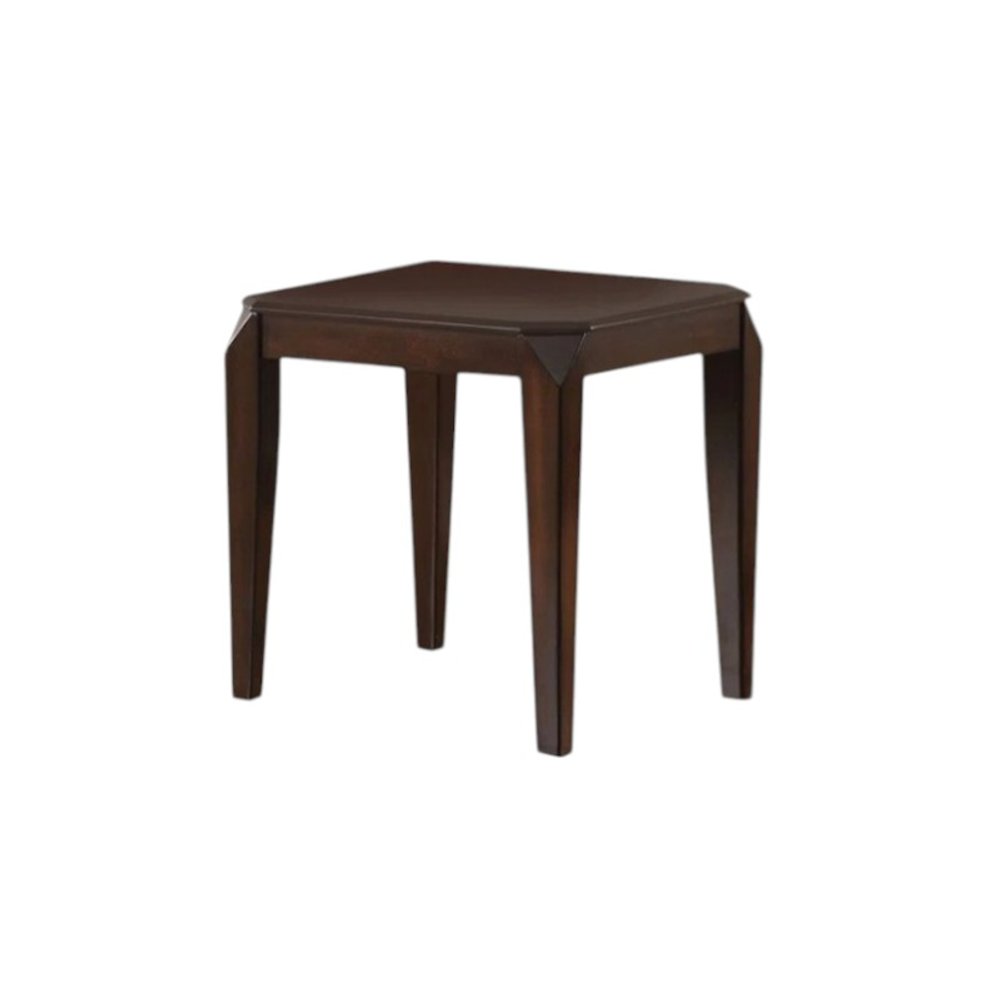 Dark Brown Solid Wood End Table - 23-inch