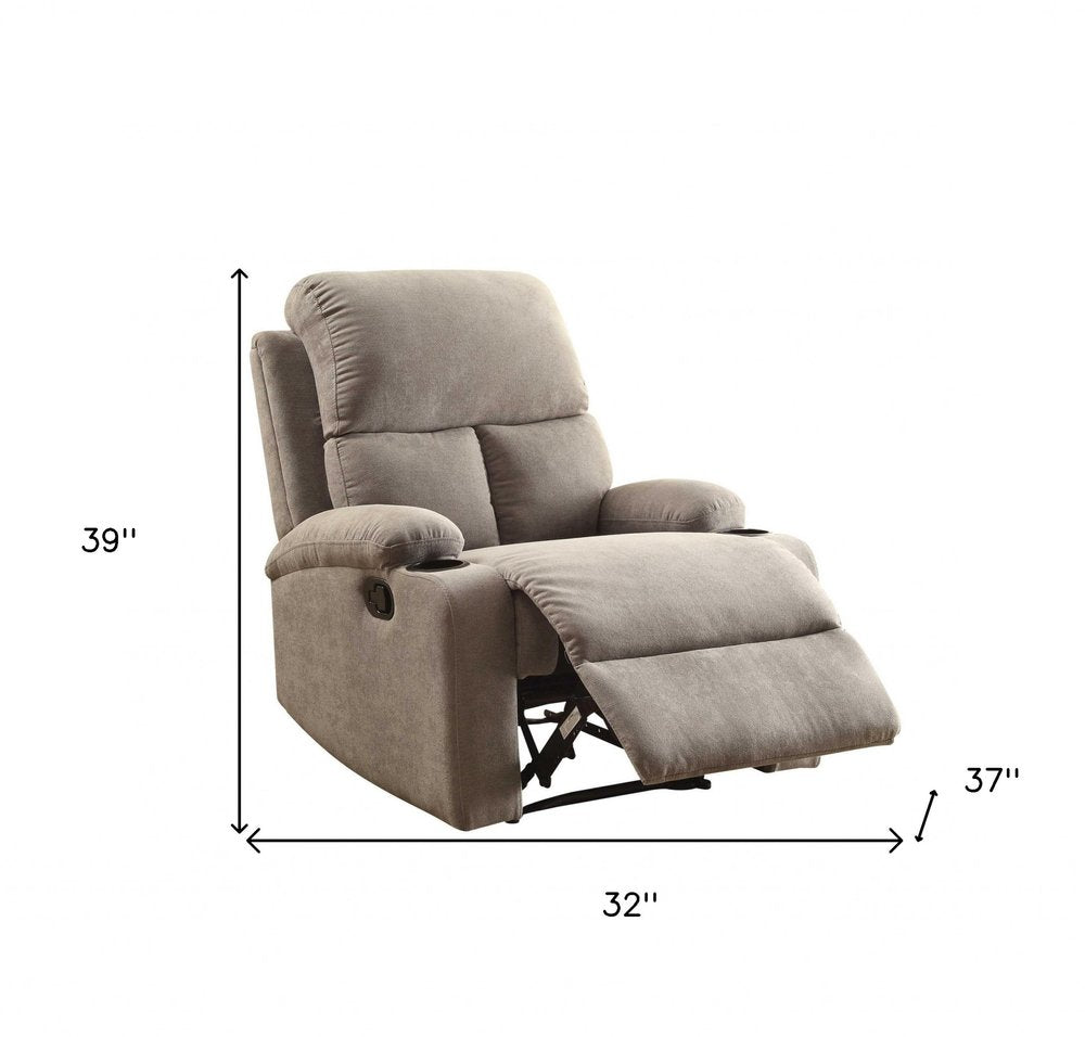 Gray Linen Recliner - 32-inch